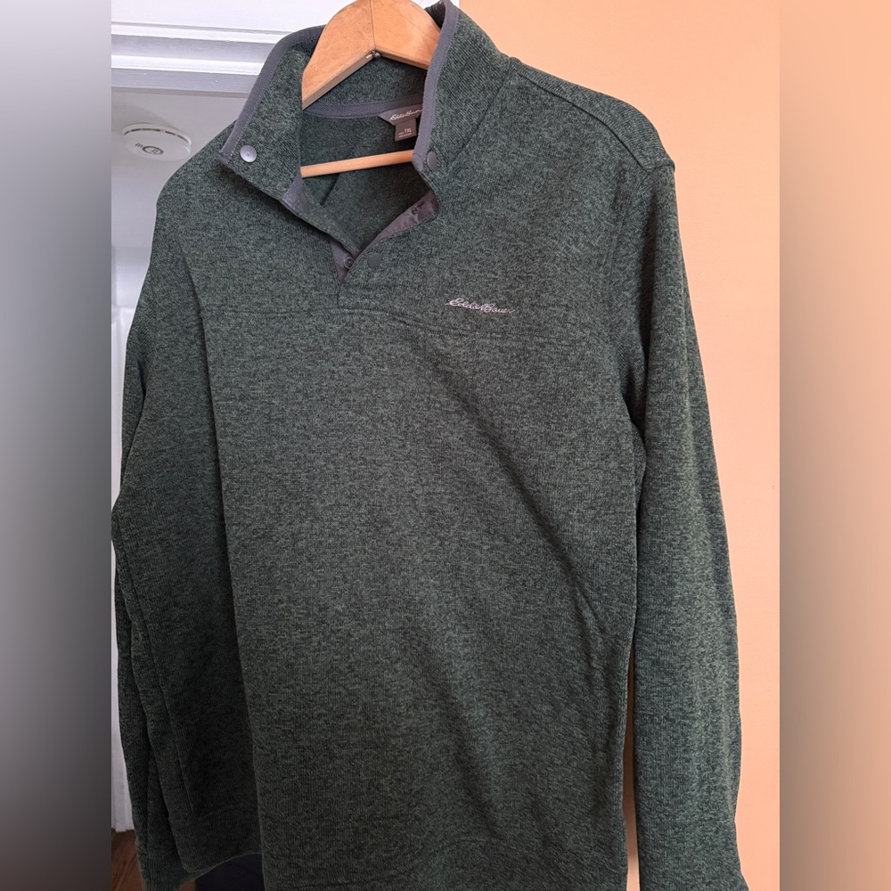Eddie Bauer Green Zip Up Sweater